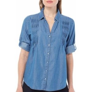 Gloria Vanderbilt Women's Giselle Pintuck Roll-Tab